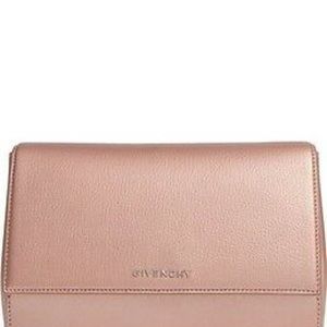 NWT GIVENCHY PANDORA BOX CLUTCH METALLIC PINK